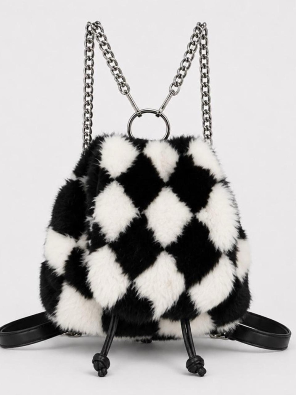Current Mood checkerboard Faux
Fur Mini Backpack